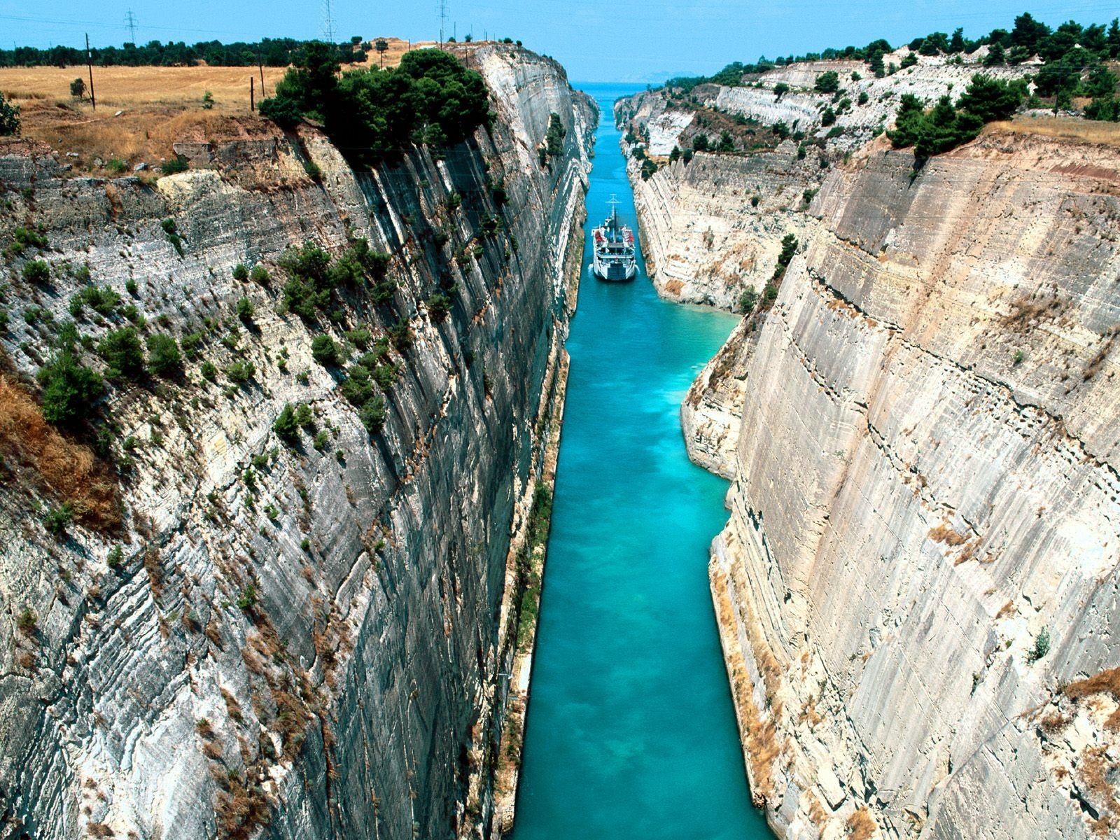 Corinth Canal Greece s Man Made Turquoise Gorge HD Wallpaper 
