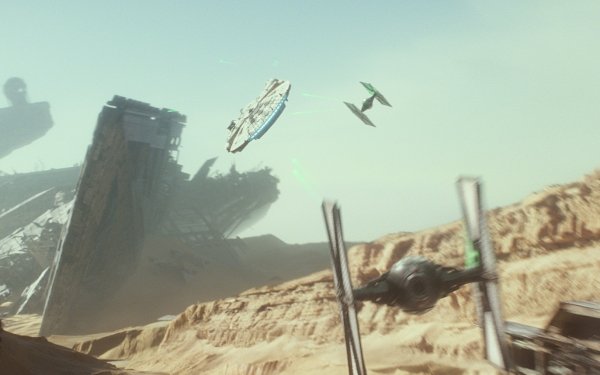 Movie Star Wars Episode VII: The Force Awakens Star Wars Millennium Falcon TIE Fighter HD Wallpaper | Background Image