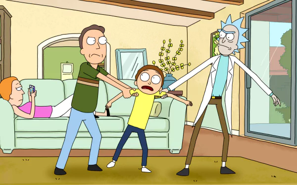 Summer Smith Jerry Smith Morty Smith Rick Sanchez TV Show Rick and Morty HD Desktop Wallpaper | Background Image