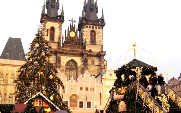 market christmas tree holiday Christmas HD Desktop Wallpaper | Background Image