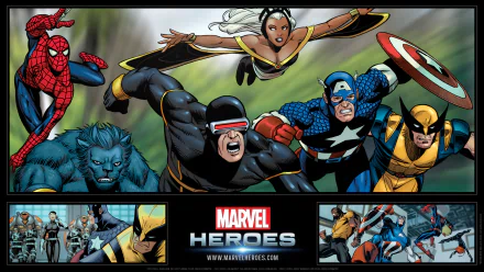 Maria Hill Luke Cage Captain America spider man Wolverine Beast (Marvel Comics) Cyclops (Marvel Comics) Storm (Marvel Comics) video game Marvel Heroes HD Desktop Wallpaper | Background Image