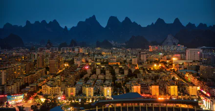 China yangshuo man made city HD Desktop Wallpaper | Background Image