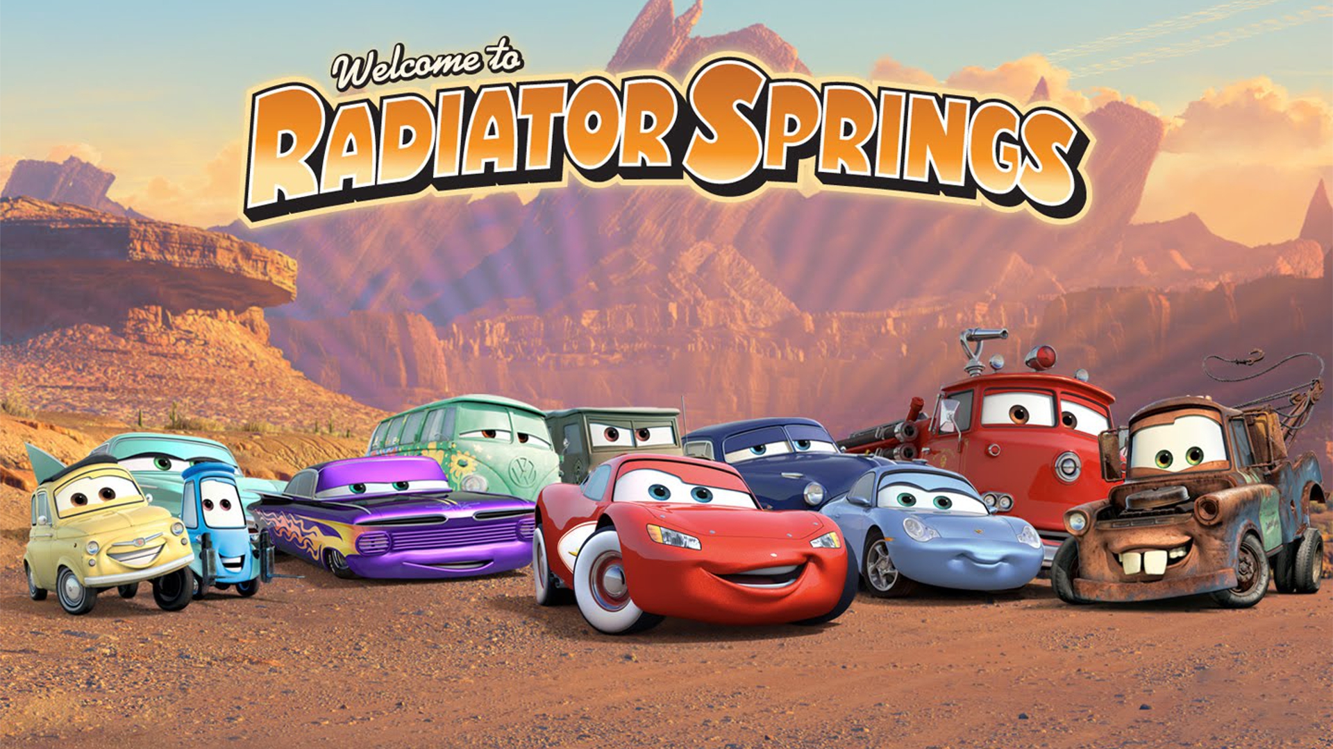 Radiator Springs Heroes HD Cars Pixar Wallpaper Featuring Lightning Radiator Springs Heroes HD Cars Pixar Wallpaper Featuring Lightning
