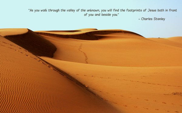 Religious Quote Christian Jesus Desert Footprint Religion Sand Word HD Wallpaper | Background Image