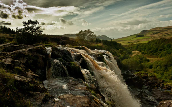 waterfall nature Loup Of Fintry Waterfall HD Desktop Wallpaper | Background Image