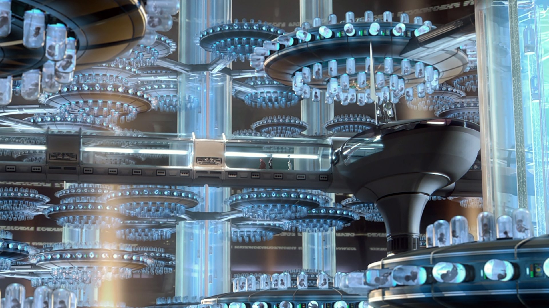 HD PC desktop wallpaper featuring a futuristic cityscape from the movie Star Wars Episode II: Attack of the Clones.