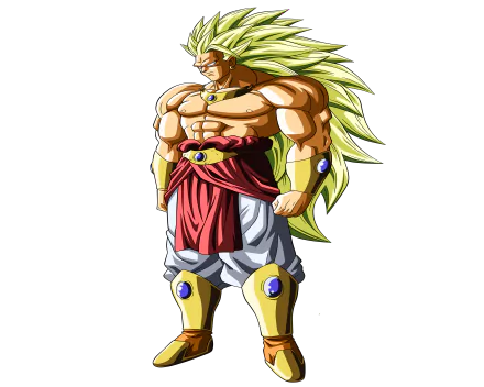 HD desktop wallpaper of Broly from Dragon Ball Z. The anime character is depicted with his muscular build, golden hair, and characteristic attire.