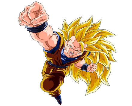 Goku in Super Saiyan 3 form, showcasing dynamic energy and iconic spiky hair. This vibrant 4K Ultra HD wallpaper from Dragon Ball Z captures the essence of anime action.