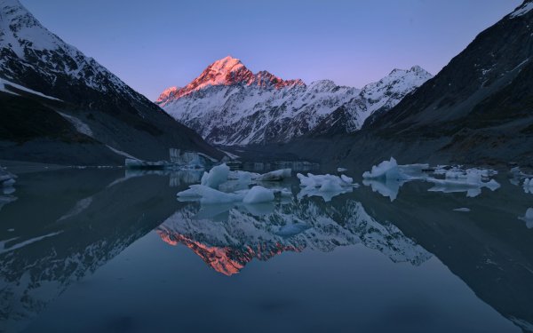 Earth Reflection New Zealand Lake Ice Mountain HD Wallpaper | Background Image