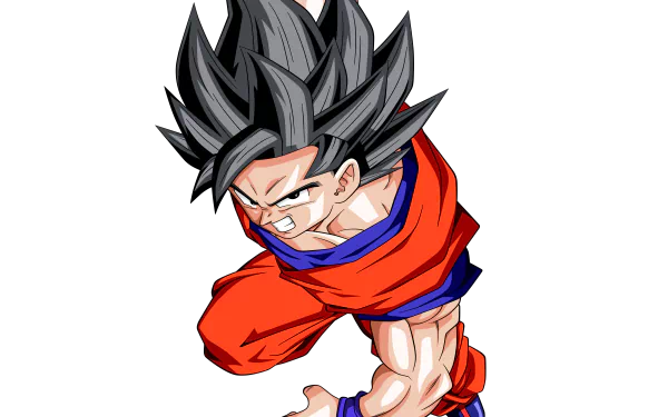 4K Ultra HD anime wallpaper of Goku from Dragon Ball Z in dynamic pose with spiky black hair and orange gi set against a dark background for PC desktop.