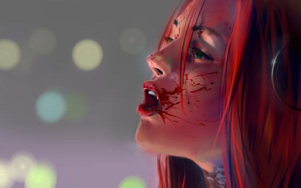 Video Game BloodRayne  BloodRayne Red Hair Face Fangs Blood HD Wallpaper | Background Image