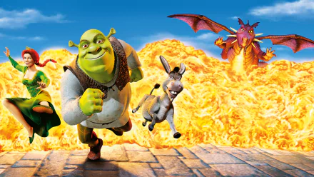 dragon Princess Fiona Shrek (Character) Donkey (Shrek) movie Shrek HD Desktop Wallpaper | Background Image