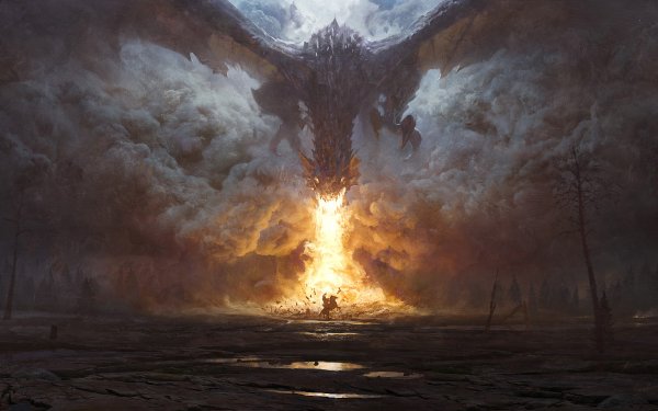 Fantasy Dragon Fire Smoke HD Wallpaper | Background Image