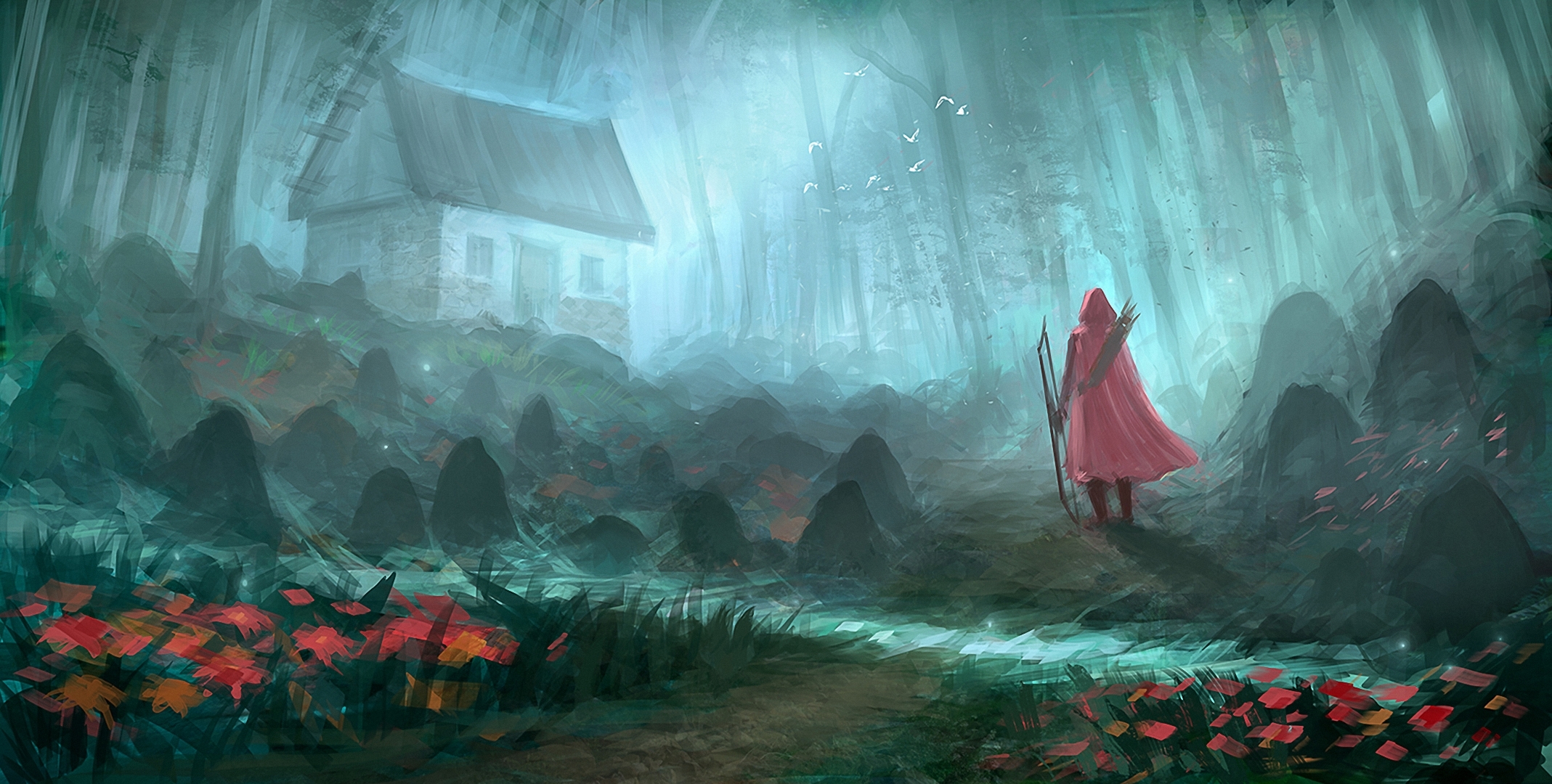 Fantasy Red Riding Hood HD Wallpaper | Background Image