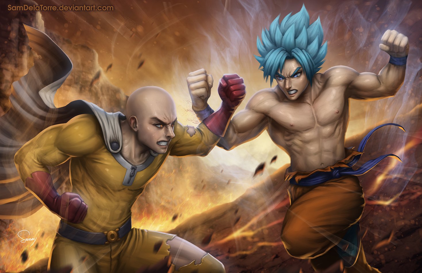 Download Dragon Ball Super One Punch Man Goku Saitama One Punch Man 