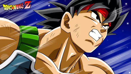 HD desktop wallpaper featuring Bardock from Dragon Ball Z in an intense scene, set against a dynamic blue background.