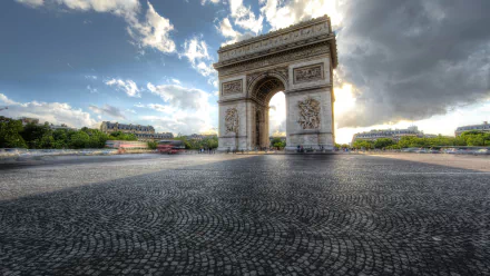 time lapse monument France Paris man made Arc de Triomphe HD Desktop Wallpaper | Background Image