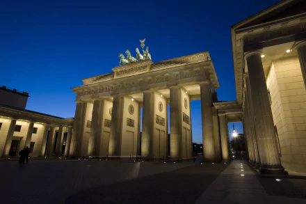 light night Berlin monument Germany man made Brandenburg Gate HD Desktop Wallpaper | Background Image