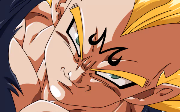HD wallpaper featuring Vegeta from Dragon Ball Z. The detailed anime artwork shows Vegeta with blond hair and intense expression, making for a striking desktop background.