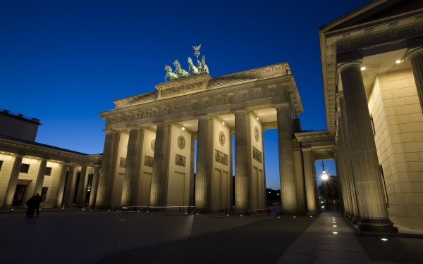 Man Made Brandenburg Gate Monuments Germany Monument Berlin Night Light HD Wallpaper | Background Image