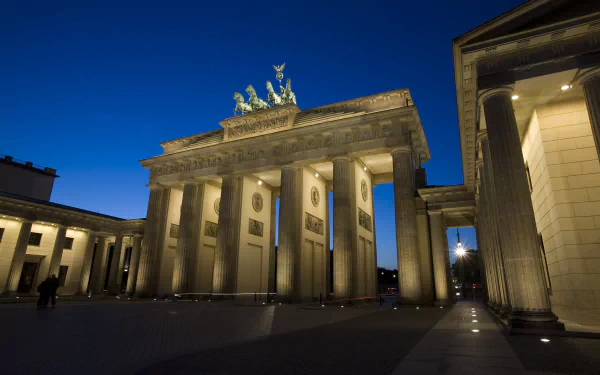 light night Berlin monument Germany man made Brandenburg Gate HD Desktop Wallpaper | Background Image