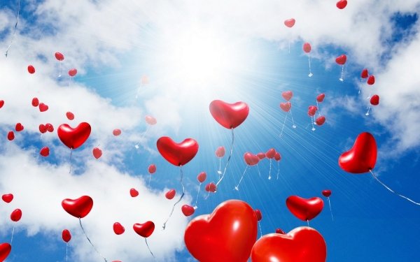 Photography Balloon Red Sky Heart HD Wallpaper | Background Image