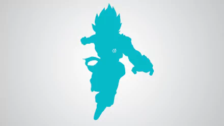 A vibrant HD desktop wallpaper featuring Goku from Dragon Ball Super, showcasing a dynamic silhouette in a striking blue against a minimalist background.