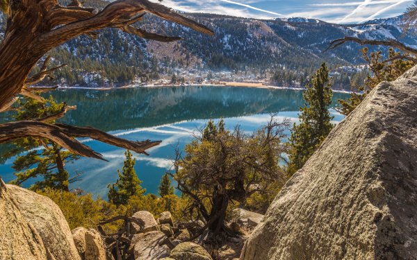 Earth Lake Lakes Mountain Nature Reflection Landscape Tree HD Wallpaper | Background Image