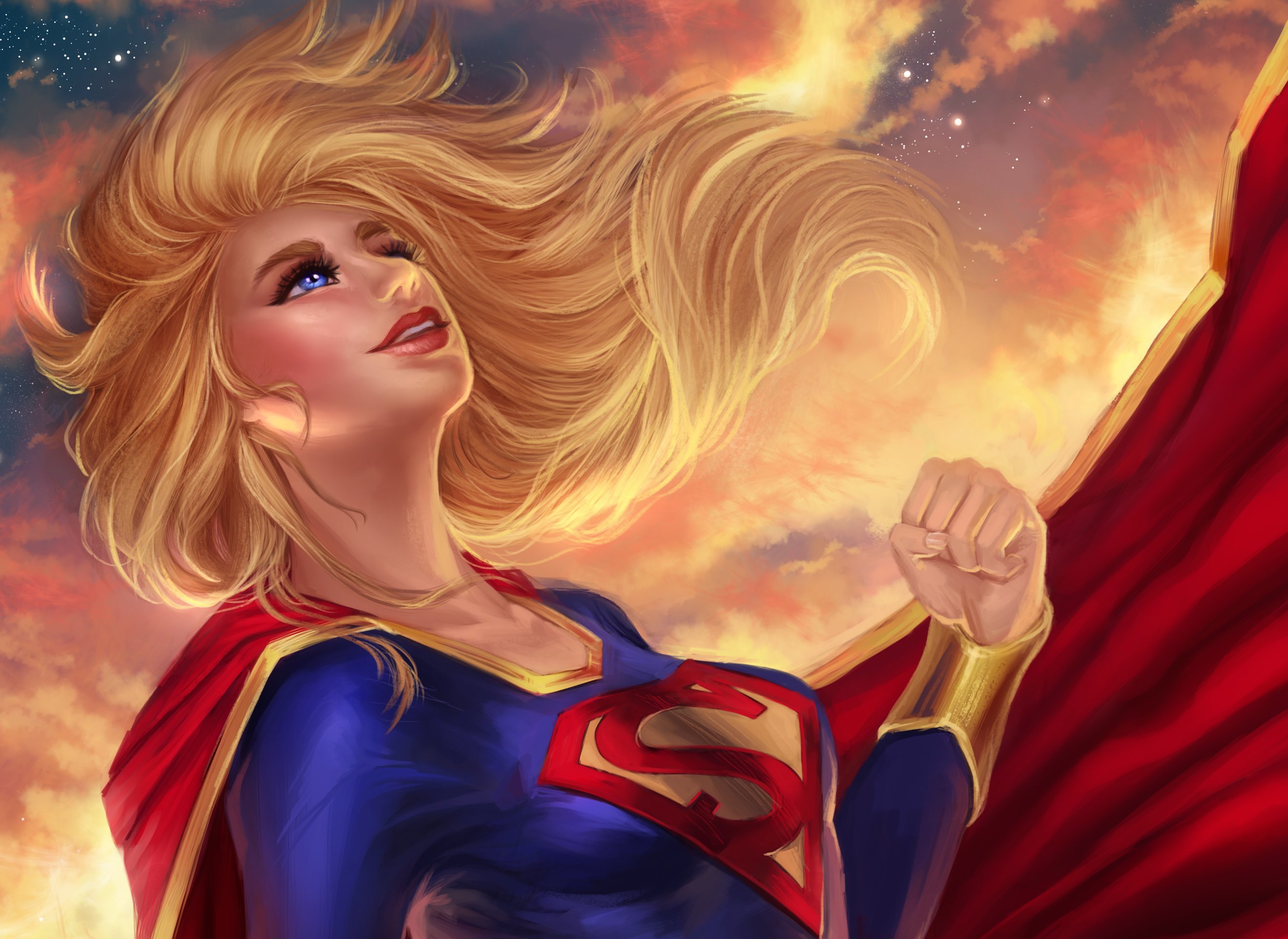 Desktop Wallpaper Arts Supergirl Blonde Superhero Hd. 