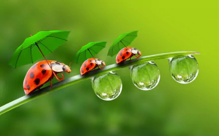  st patrick's day ladybugs with green umbrellas