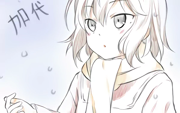 A serene HD wallpaper featuring Kayo Hinazuki from the anime Erased, capturing her thoughtful expression against a softly falling snow backdrop.