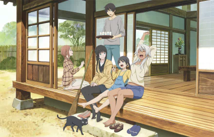 Chito (Flying Witch) Akane Kowata Nao Ishiwatari Chinatsu Kuramoto Kei Kuramoto Makoto Kowata Anime Flying Witch HD Desktop Wallpaper | Background Image