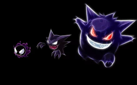 Gengar (Pokémon) Haunter (Pokémon) Gastly (Pokémon) Anime Pokemon HD Desktop Wallpaper | Background Image
