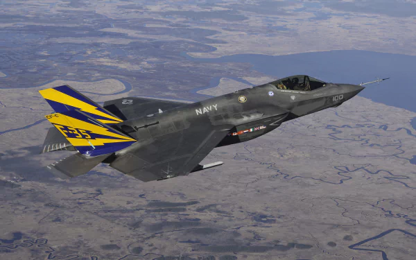 navy warplane aircraft jet fighter military Lockheed Martin F-35 Lightning II HD Desktop Wallpaper | Background Image