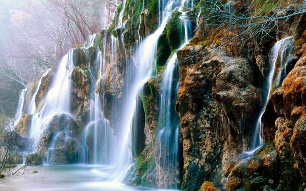 Earth Waterfall Waterfalls Mountain Nature Water HD Wallpaper | Background Image