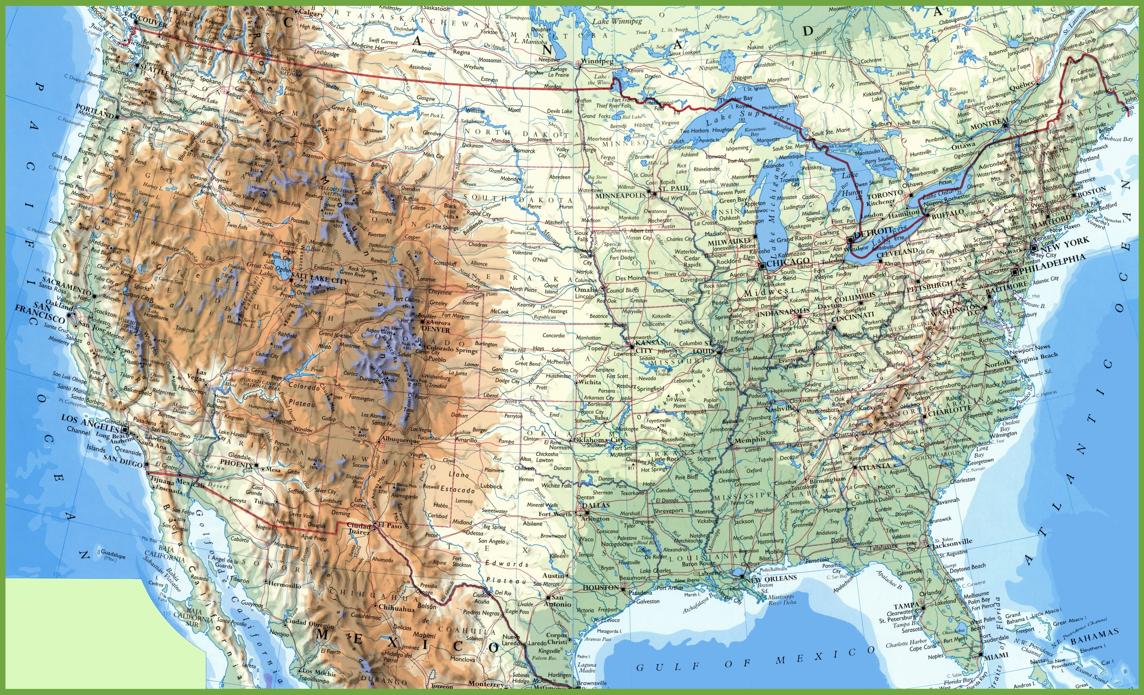 HD Detailed USA Map Wallpaper for Desktop Background