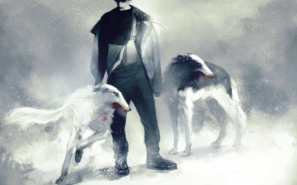 Anime Original Dog Snow Winter HD Wallpaper | Background Image