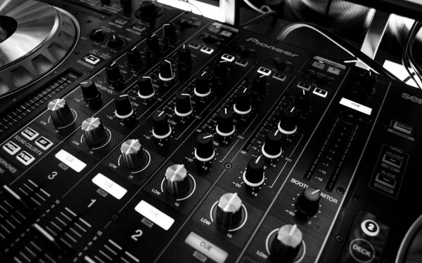 Music Mixer DJ Black & White Audio Panel HD Wallpaper | Background Image