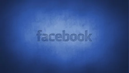HD desktop wallpaper featuring a textured blue background with the Facebook logo centered.