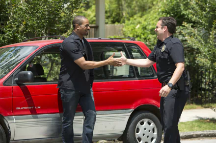 Justin Chang Damon Wayans Jr. Ryan Davis Jake Johnson movie Let's Be Cops HD Desktop Wallpaper | Background Image