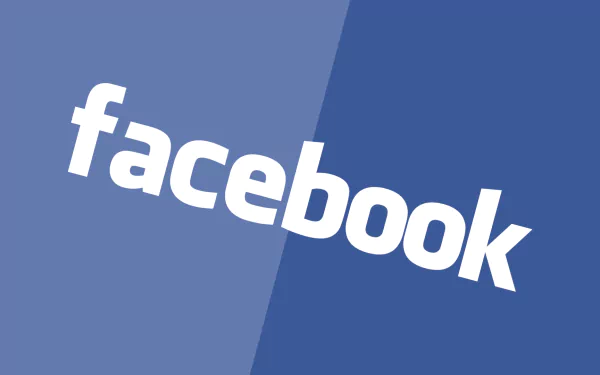 HD desktop wallpaper featuring the Facebook logo on a blue background.