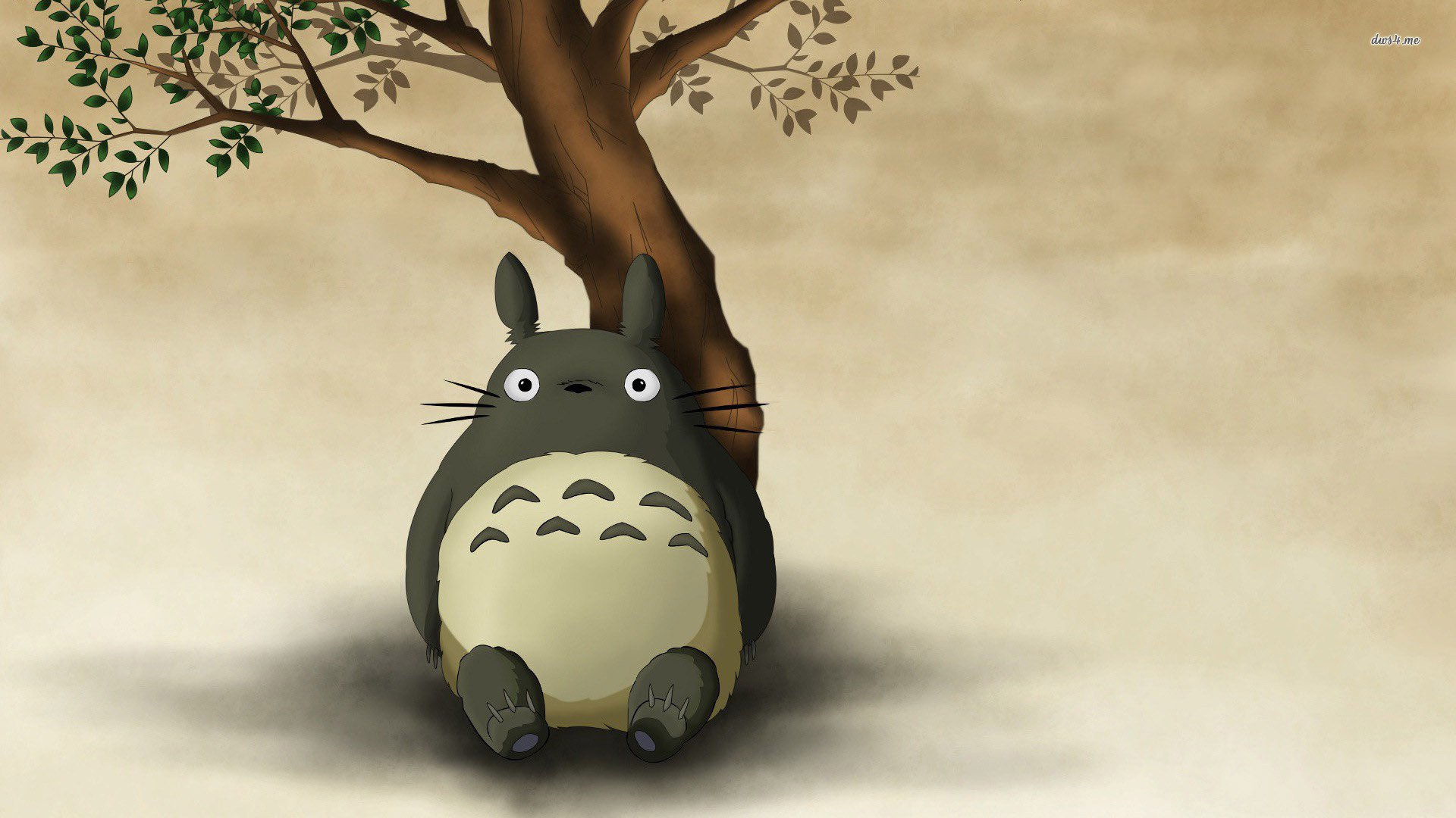 My Neighbor Totoro HD Wallpaper - Whimsical Totoro Under Tree