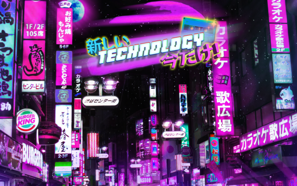 Künstlerisch Vaporwave Tokio Nacht Retro Magenta Cyan Pink Retro Wave Outrun HD Wallpaper | Hintergrund