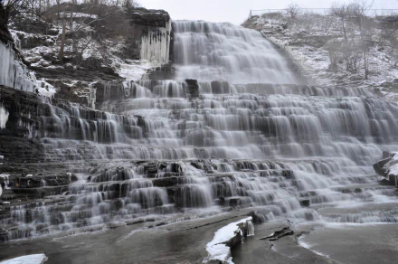 Black & White Canada waterfall nature Albion Falls HD Desktop Wallpaper | Background Image