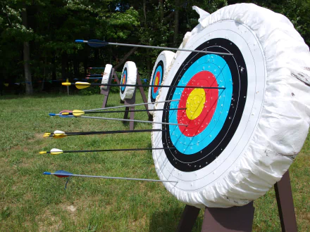  An archery target and arrows by giovannaorlando
