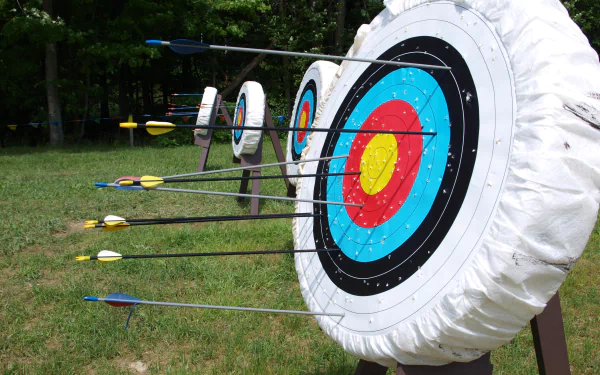  An archery target and arrows by giovannaorlando