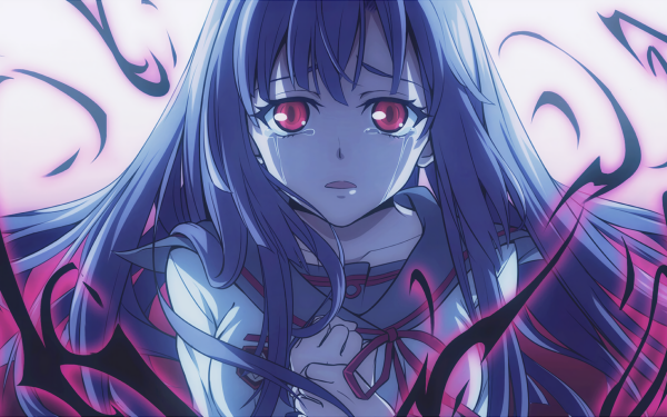 Anime Seraph of the End Mahiru Hīragi Red Eyes Tears Crying Long Hair Blue Hair HD Wallpaper | Background Image