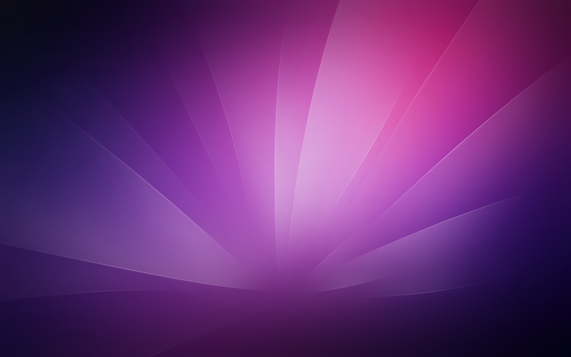 Abstract purple lines fan outward in a glowing gradient, 2K Quad HD PC desktop wallpaper and background.