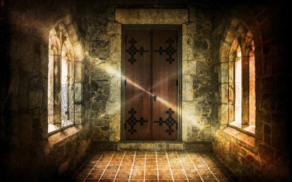 Fantasy Artistic Door Light Window Dark HD Wallpaper | Background Image
