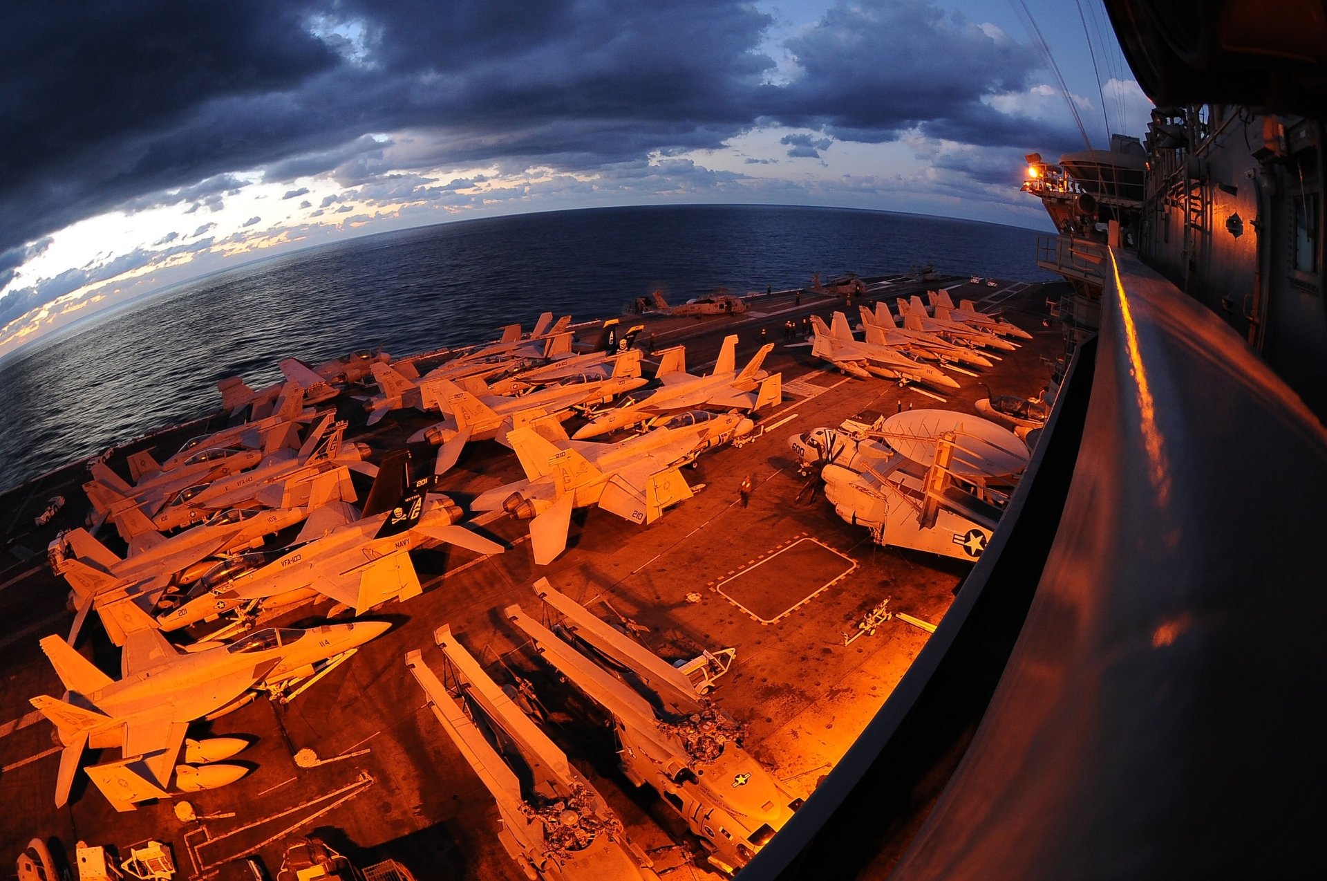 Download Ship Jet Fighter Aircraft Carrier Navy USA Aircraft Military Photography Fisheye HD Wallpaper by 12019